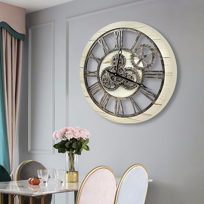 The B-Style Large Wall Clock 24 inch Moving Gear Wall Clock Oversized Vintage - Image 5