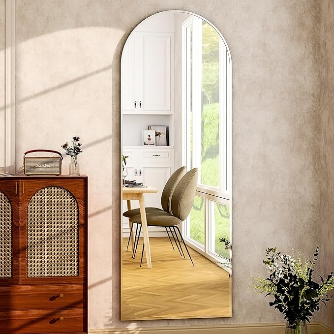 HARRITPURE 64"x21" Arched Full Length Mirror Free Standing Floor Mirrors - Image 2