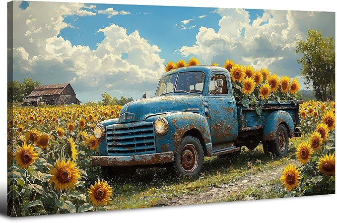 AIYISU Sunflower Wall Art Farmhouse Pictures Wall Decor Vintage Floral Prints by HOME