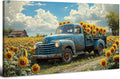 Sunflower Pictures Wall Decor Farmhouse Barn Truck Wall Art Sunflower Field by HOME