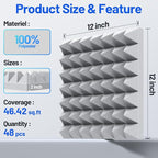 48 Pack Pyramid Sound Proof Foam Panels - Image 6