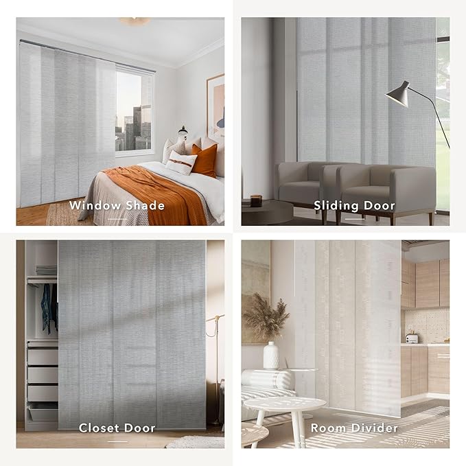 GoDear Design Shimmering Adjustable Sliding Panel Track Blinds, Vertical Window - Image 6