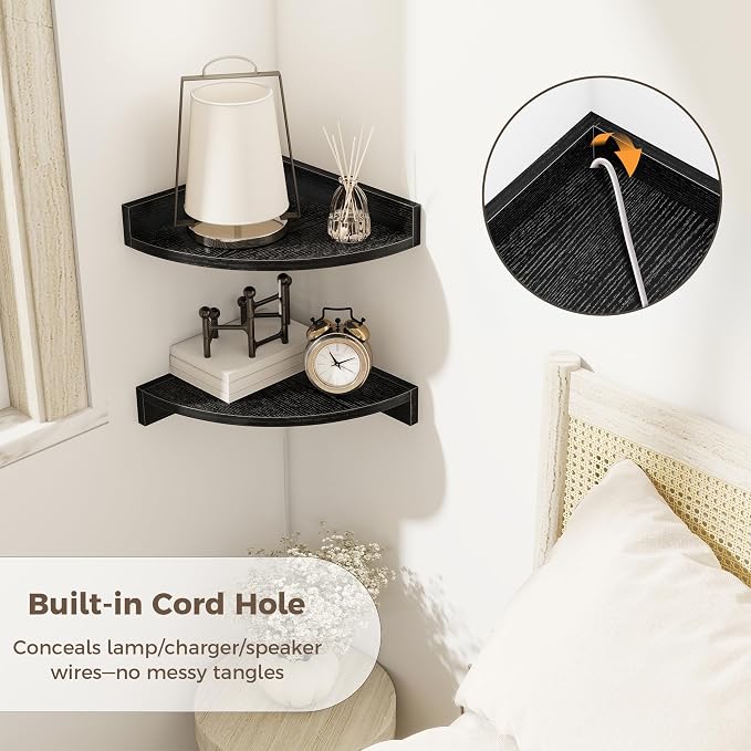 Corner Shelves 3-Pack for Bathroom & Kitchen, Space-Saving Floating Corner Wall - Image 3
