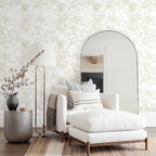 Ismoon Large Floral Peel and Stick Wallpaper Boho Beige/Coffee Contact Paper - Image 3