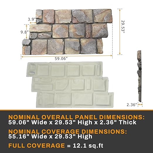 ROOMTEC 1-Pack Faux Stone Wall Covering Panels - Image 2