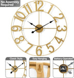 Sorbus Gold Metal Wall Clock - Image 4