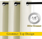 NICETOWN Room Darkening Beige Curtain 84 inch Length - Image 3
