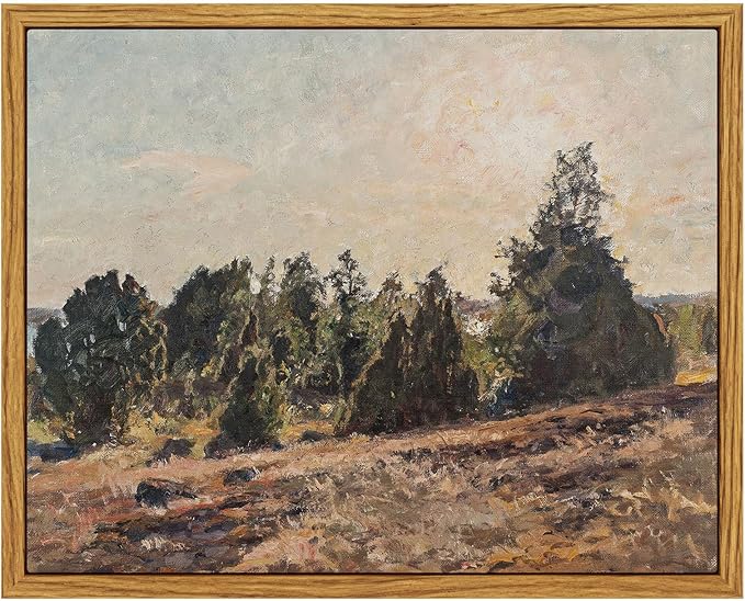 InSimSea Framed Canvas Wall Art, Vintage Pine Landscape Art by InSimSeaArt