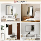 Keonjinn 24 x 32 Inch Black Bathroom Mirror, Beveled Rectangle Framed Mirror - Image 6