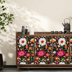 BOKEBEVE Extra Long Colorful Floral Wallpaper Peel and Stick Boho Pink Wall - Image 5