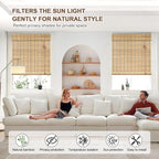 No Tool No Drill Bamboo Blinds for Interior Windows, Bamboo Shades for Indoor - Image 2