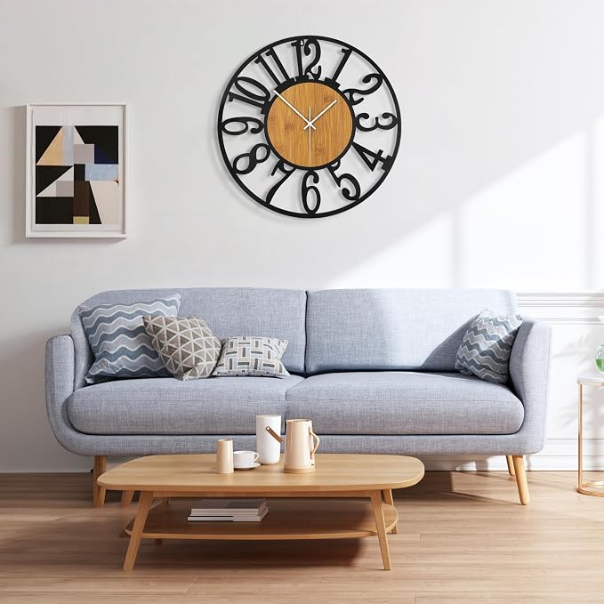 Large Wall Clock for Living Room Decor, 32 Inch Non Ticking Silent, Battery - Image 6