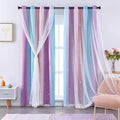 XiDi Curtains for Bedroom Decor, Rainbow Pink Purple/62/63 by Addsomecolortolife
