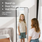 SCWF-GZ 57x20 Door Hanging Full Length Mirror, Floor or Wall Mounted Metal - Image 5