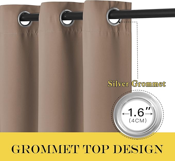 NICETOWN Patio Curtain Room Darkening, Cappuccino, 1 Panel - Image 2