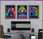 PPV 3Pcs Cool Gaming Wall Art Retro Video Gamer watercolor Posters Pictures - Image 5
