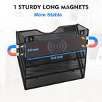 EASEPRES Magnetic 3 Pocket Mesh Hanging Wall File Organizer, Wall Mounted Mail - Image 2