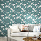 Laatse Vintage Floral Wallpaper Peel and Stick Blue Floral Contact Paper - Image 5