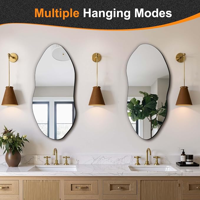 Delma Irregular Wall Mirror, Frameless Decorative Mirror - Image 6