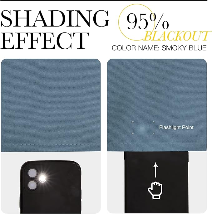 NICETOWN Smoky Blue Blackout Curtains 86 inches Length - Image 4