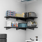 FLEXIMOUNTS 4 Pack 2x4ft Corner Wall Shelving Garage Storage Rack, 24x48 inch - Image 2