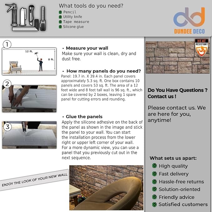 Dundee Deco 3D Wall Panels Faux Brick - Image 8