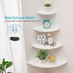 Corner Shelves, Floating Corner Shelf, Round End Wall Mount - Image 2