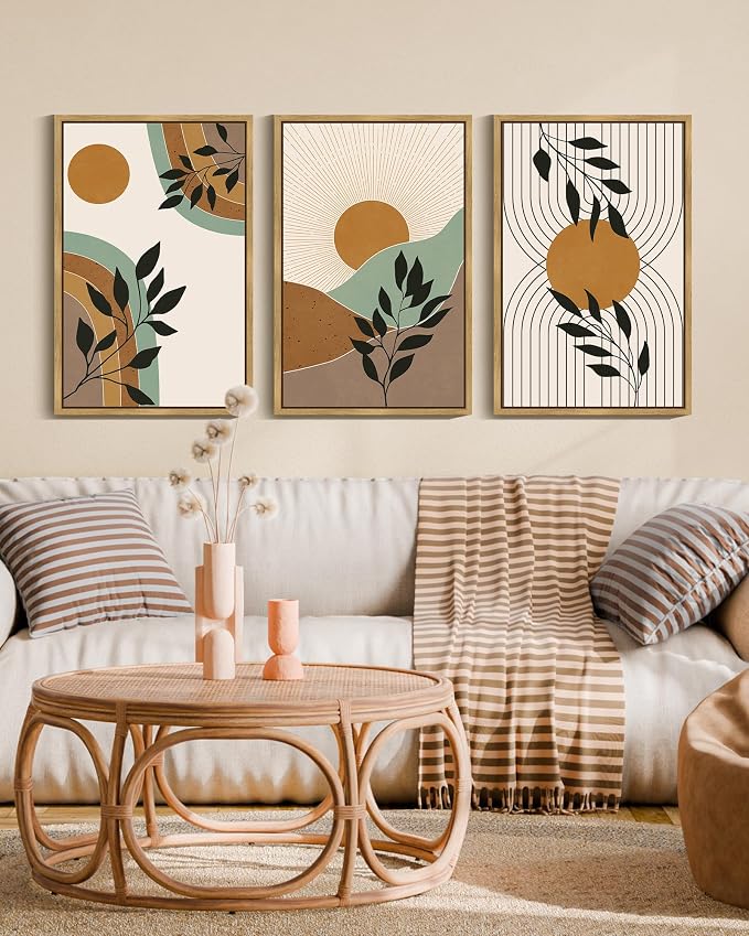 PHOPAGO Boho Wall Art Sage Plant Botanical Framed Wall Printing Large 16x24in - Image 4