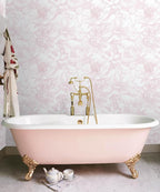 Ismoon Large Floral Peel and Stick Wallpaper Boho White/Pink Contact Paper - Image 2
