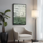 Framed Green Abstract Canvas Wall Art, Modern Art Prints Paintings Artwork - Image 2