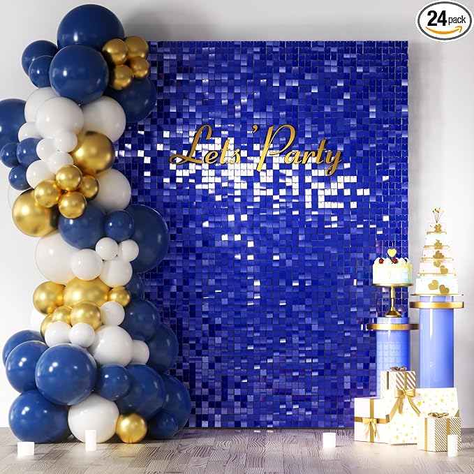 COKAOBE Blue Shimmer Wall Backdrop, Photo Backdrops by COKAOBE