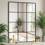 Dewfig Rectangle Window Mirror Wall Mounted, Large Black Mirrors - Image 4