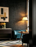 Peel and Stick Wallpaper Black Crocodile Wall Paper Modern Textured - Image 2