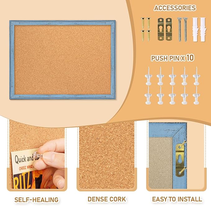 DOLLAR BOSS Cork Boards for Walls, 36 X 24 Inches Bulletin Board Decorative - Image 2