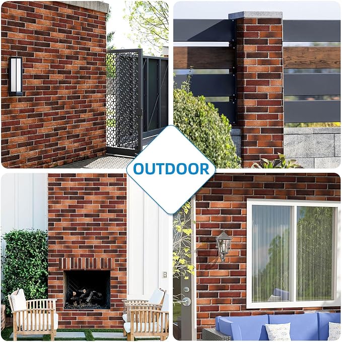 Red Faux Brick Wall Tiles, 3D Thin Brick Veneers - Image 8