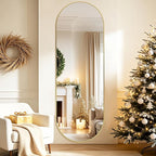 Oval Full Length Mirror, Ultra-Clear Explosion-Proof Dressing Mirror, Simple & by TheiaMo