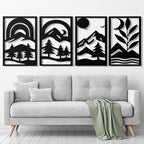 GALLERY GRACE Metal Wall Art Decor – 11" x 16" Set of 4 Abstract Landscape by GALLERYGRACE