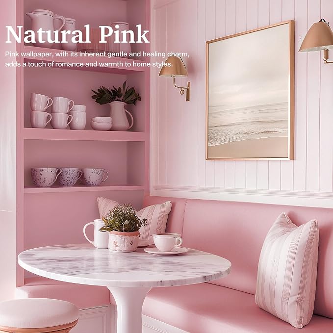 Dimoon 17.7''x118'' Peel and Stick Wallpaper Pink Contact Paper - Image 7