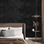 Wallercity Black Floral Leaves Velvet Wallpaper Peel and Stick - Image 8