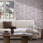 COMSTICKC 3D Faux Brick Wall Panel Red-Tinted White, Peel and Stick Wall - Image 2