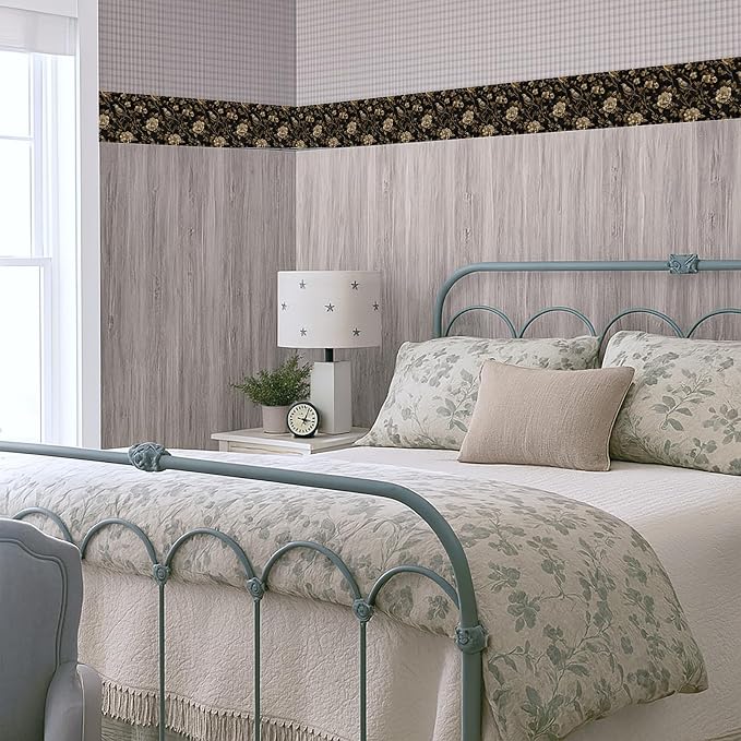 Brown Floral Wall Border 196x4 Inch Peel and Stick Vintage Botanical Wallpaper - Image 7