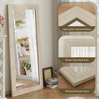 Syndra Modern Full Length Mirror Wood Frame, 65x24'' Large Floor Mirror - Image 3