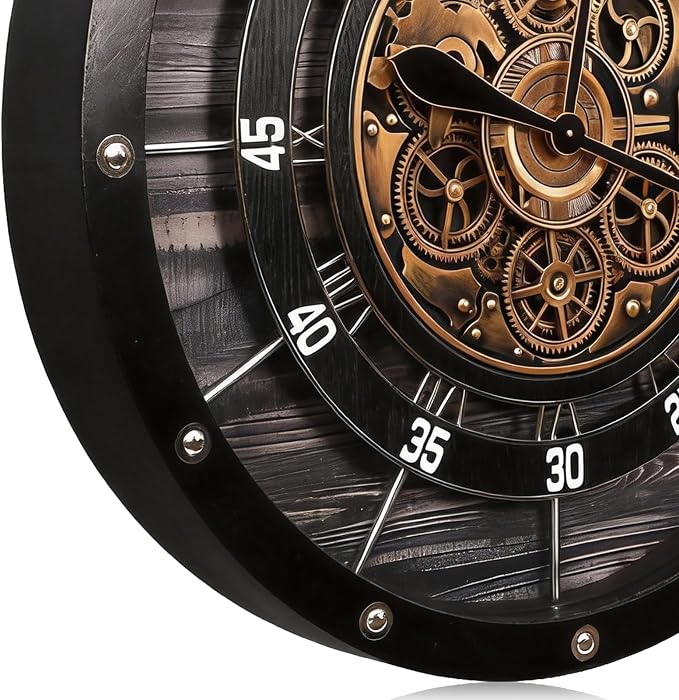 HOIBAI Large Wall Clock for Living Room Decor 36 Inch Farmhouse Vintage Rustic - Image 4