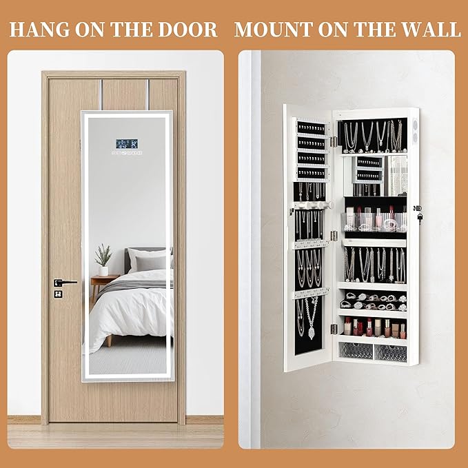 LED Mirror Jewelry Cabinet - Image 8