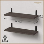 RICHER HOUSE Floating Shelves for Décor, Rustic Wood Wall Shelves for Bedroom - Image 3