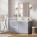 Brushed Nickel Bathroom Mirror, 24x32 Inch Beveled Framed Bathroom Mirror - Image 7