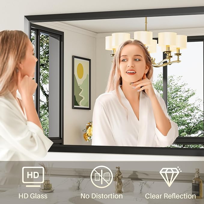 Briivue 24x30 Inch Black Bathroom Mirror - Image 4
