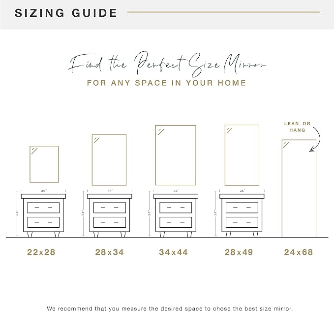 MCS Ezra 34.66x44.66 Large Wall Mirror, Vertical & Horizontal Wall Hanging - Image 6