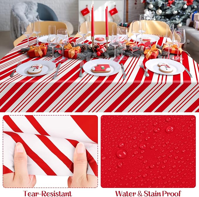 Kochorie 100 Ft x 54 Inch Christmas Candy Cane Striped Tablecloth Roll - Image 4