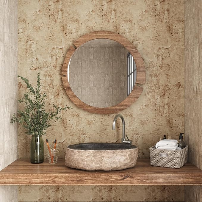 VEELIKE Grunge Cracked Concrete Wallpaper Peel and Stick 118''x32'' Wide Beige - Image 4